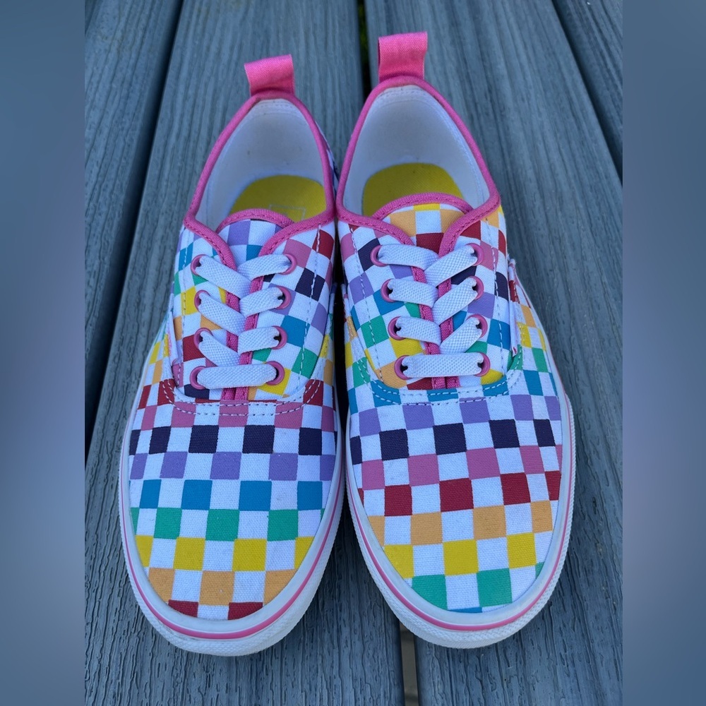 Vans Colorful Checkered Kids Sneakers Tennis Shoes Size Youth Kids 5